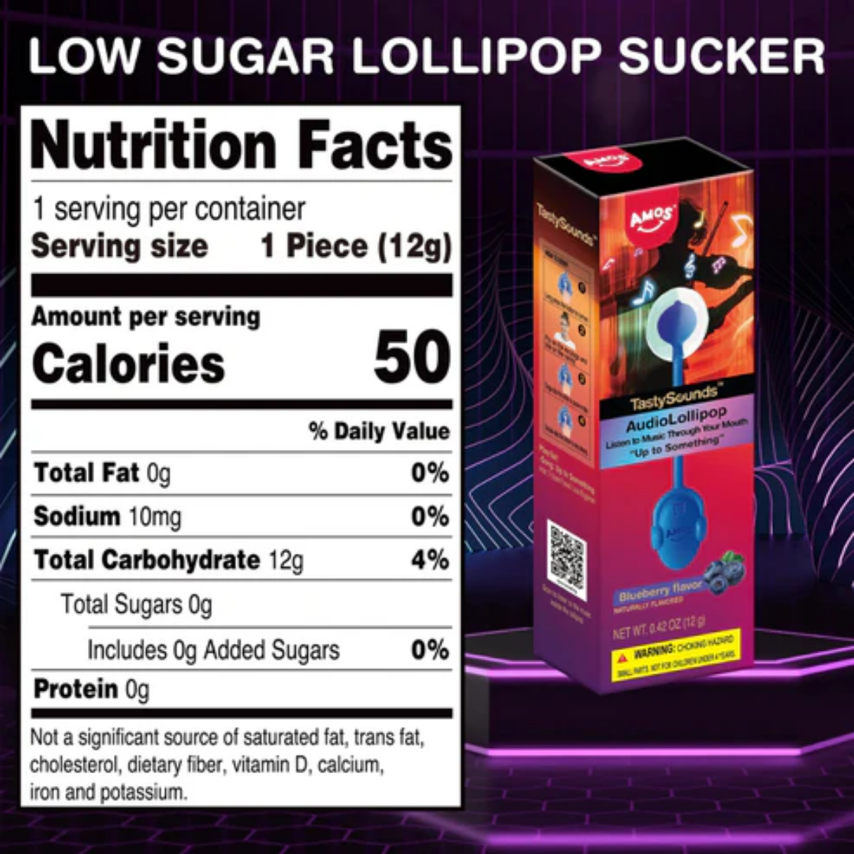 Amos Tasty Sounds Lollipop Blueberry Hip Hop