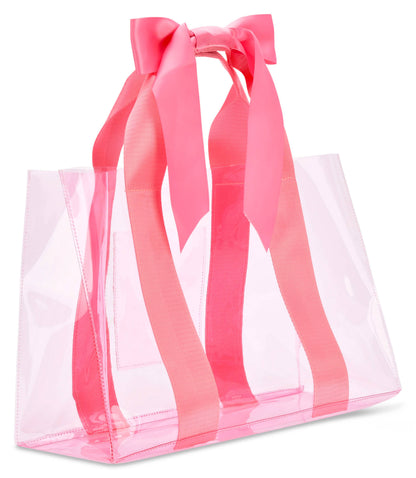 Pink Bow Clear Tote