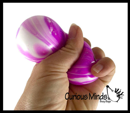 1 Marble Swirl Soft Doh Filled Stretch Ball - Ultra Squishy