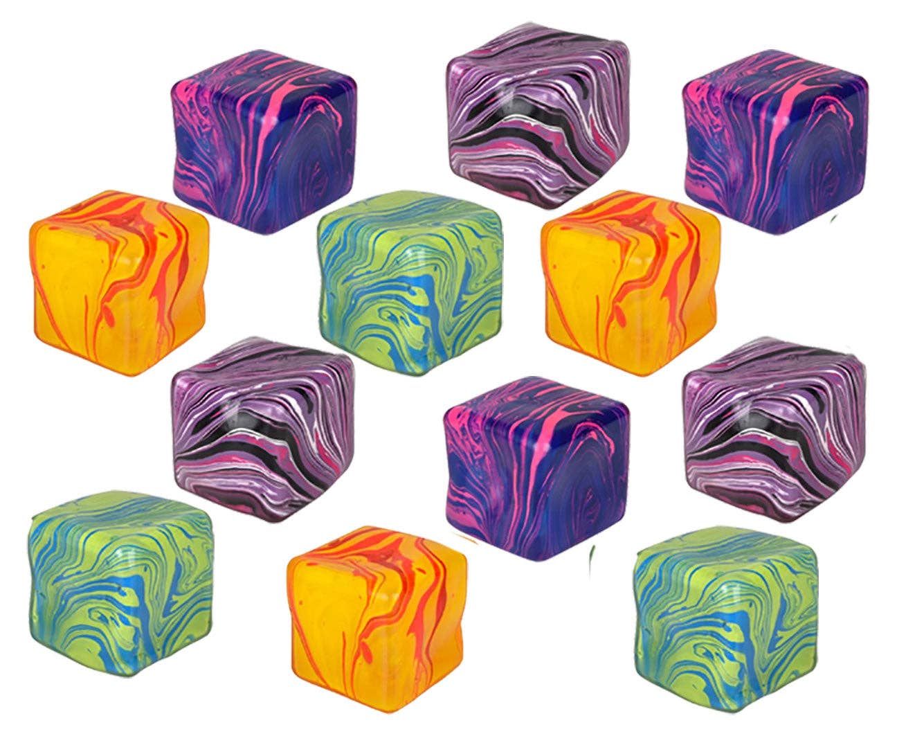 Swirl Marbled Sugar Cube Squishy