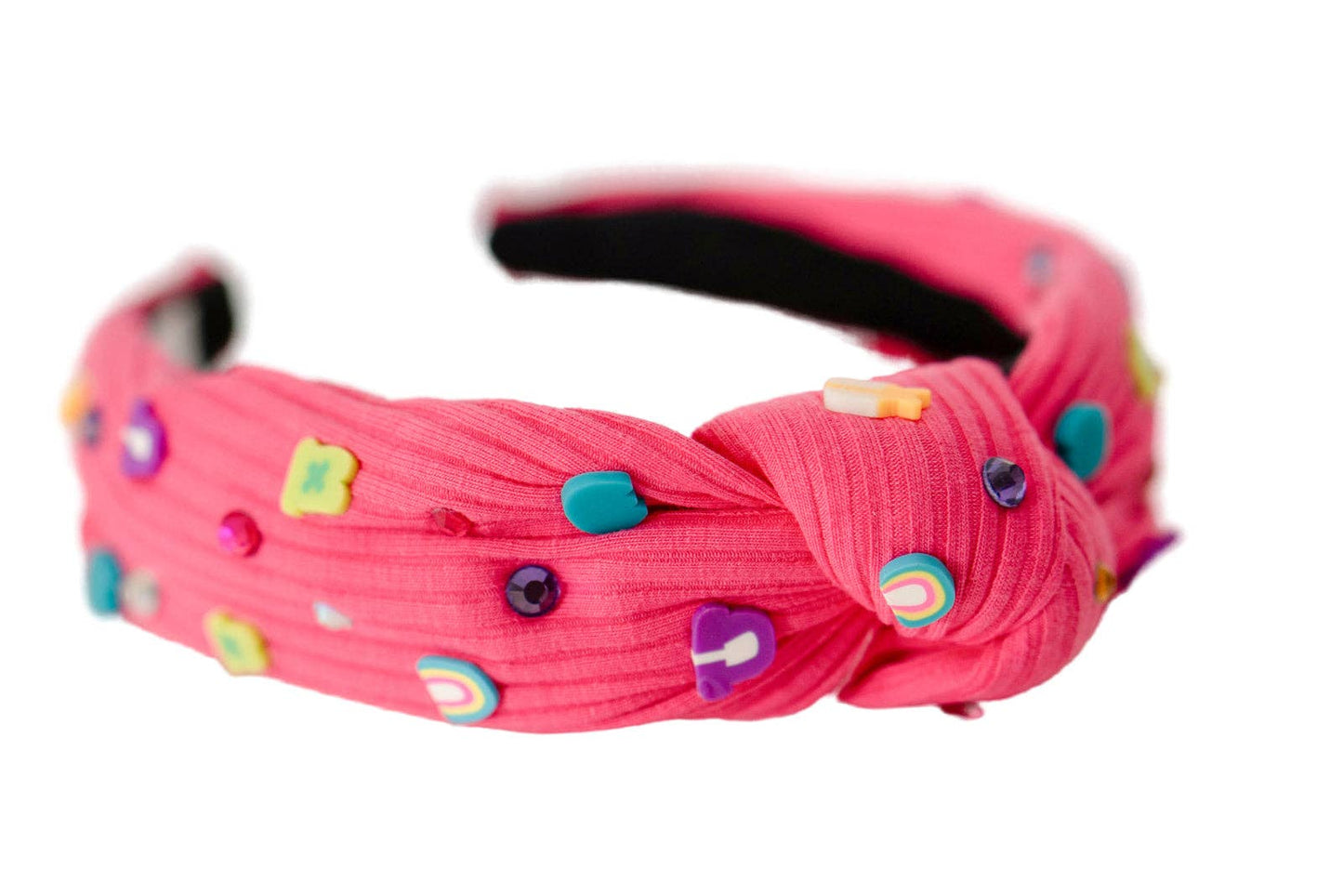Beaded Headband - Lucky Charms Hot Pink