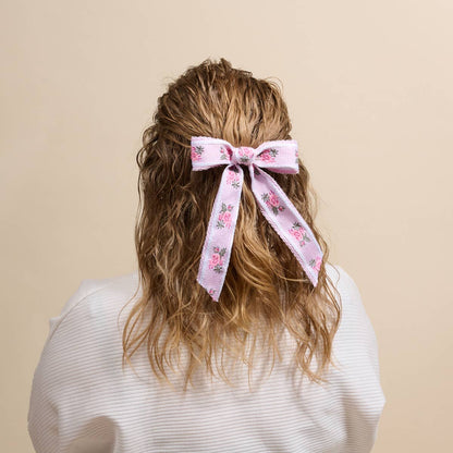 Heirloom Rosette Hair Bow–Pink
