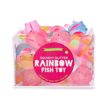 Squishy Glitter Fish Toy Unit with Aquarium Display