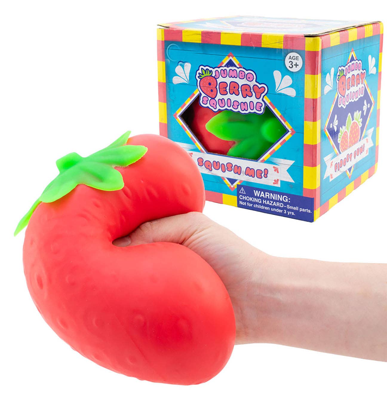 Jumbo Doh Filled Strawberry - Soft Stress Squishy Ball