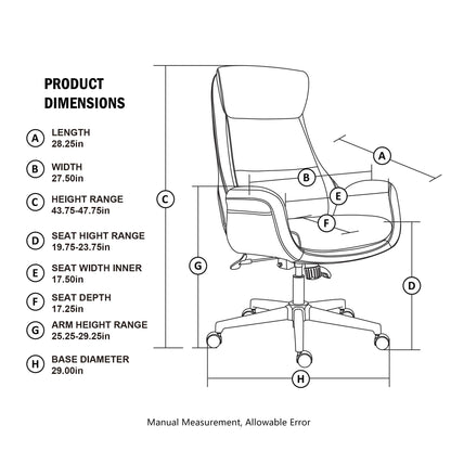 Mid-Century Modern Brownish Grey Office Chair
