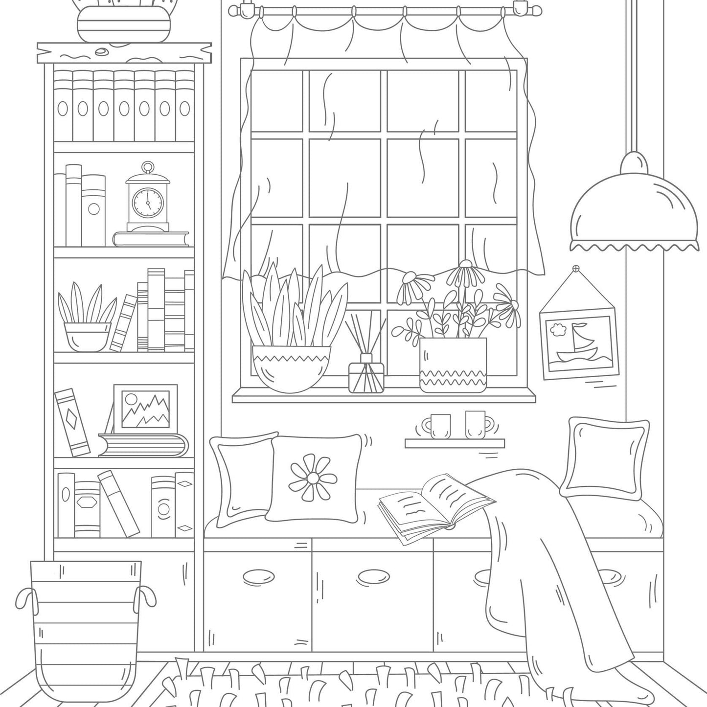The Super-Cute Cozy Home Coloring Book