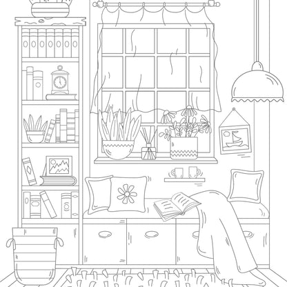 The Super-Cute Cozy Home Coloring Book