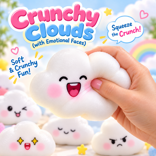 Crunchy Clouds (with Emotional Faces) ASMR Squishy