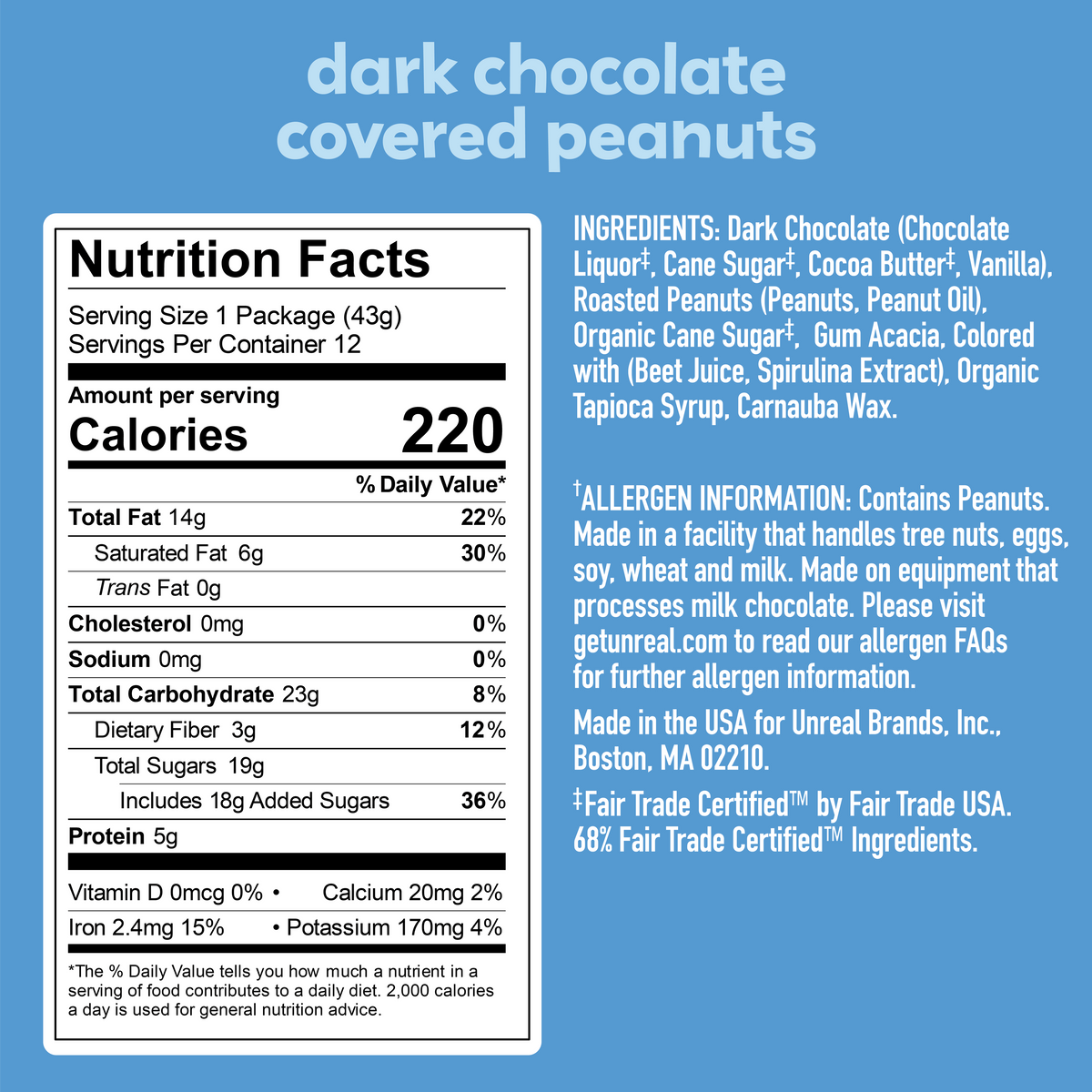 Dark Chocolate Peanut Gems Snack Bags