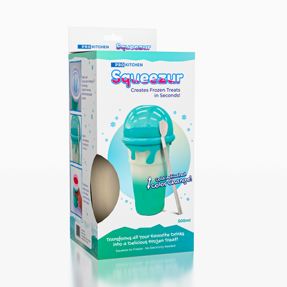 ProKitchen Squeezur Color-Changing Instant Slushie Maker Cup (1pc) Includes Straw/Spoon & Lid