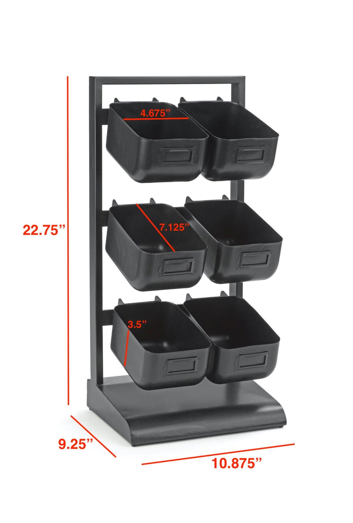 6 Metal Bin Tabletop Display