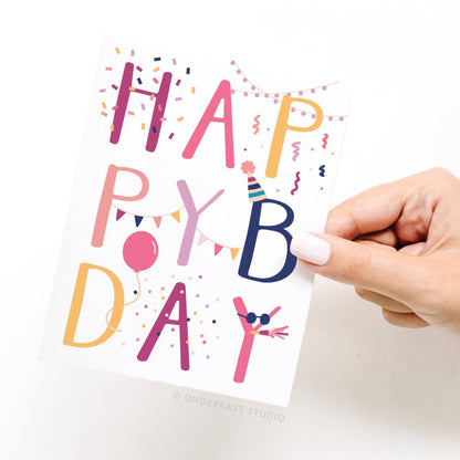 Happy Birthday Party Decorations Greeting Card