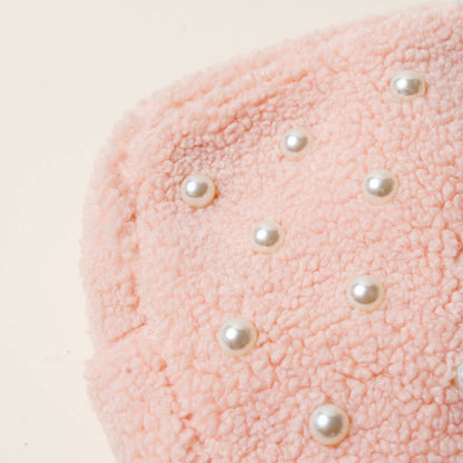 Teddy Pouch–Square Pearl Blush