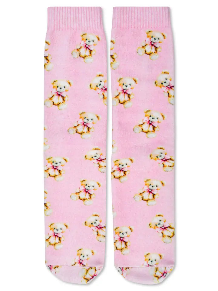 Beary Cute Pink Socks