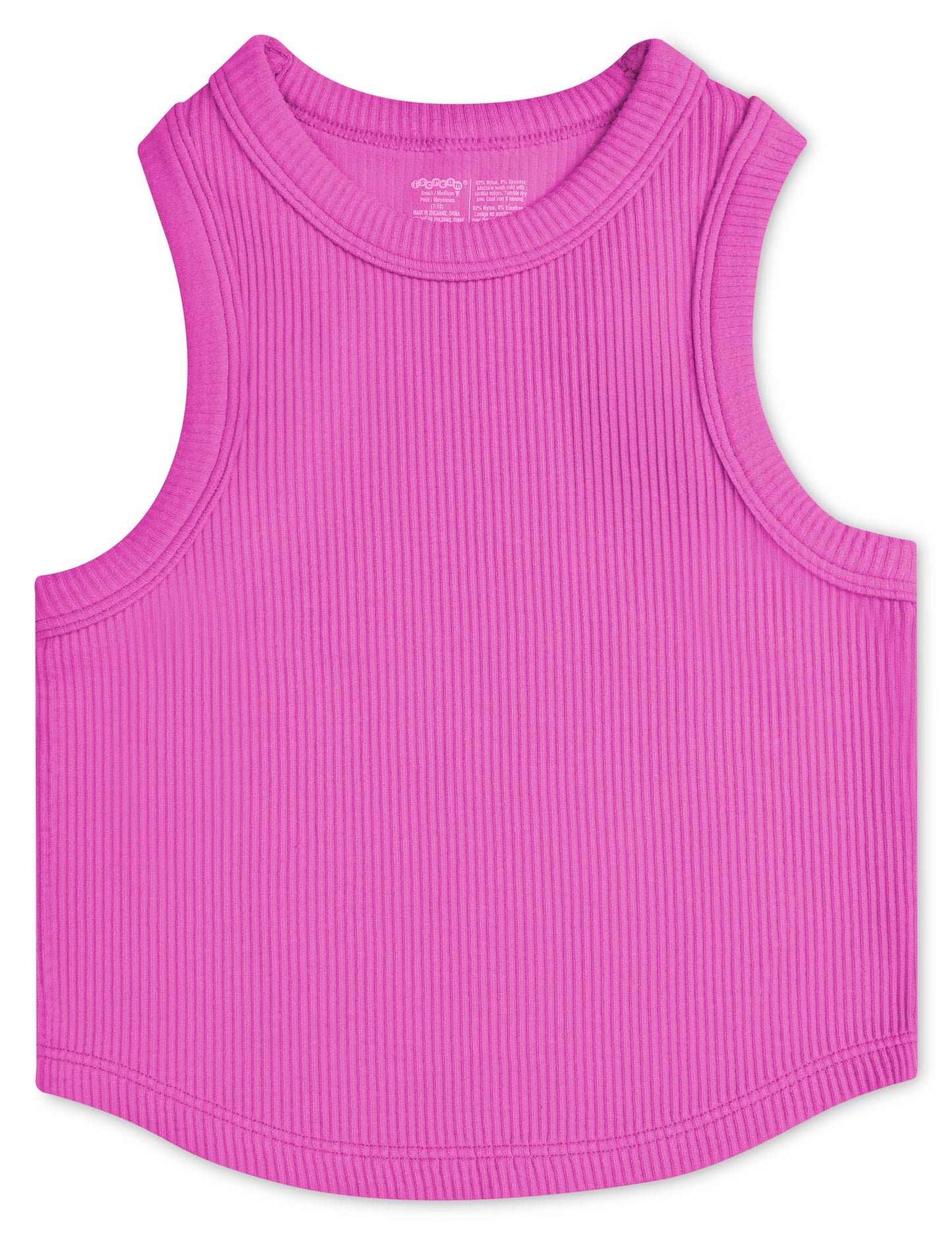 PRETTY PINK CROPPED RIBBED RACERBACK TANK TOP (MED/ LG)