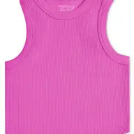 Rose Cropped Ribbed Racerback Tank Top medium-large