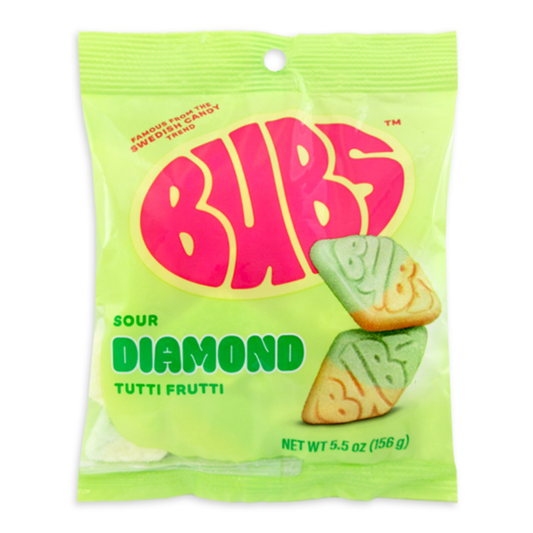 BUBS Sour Tutti Frutti Diamond Foam Candy