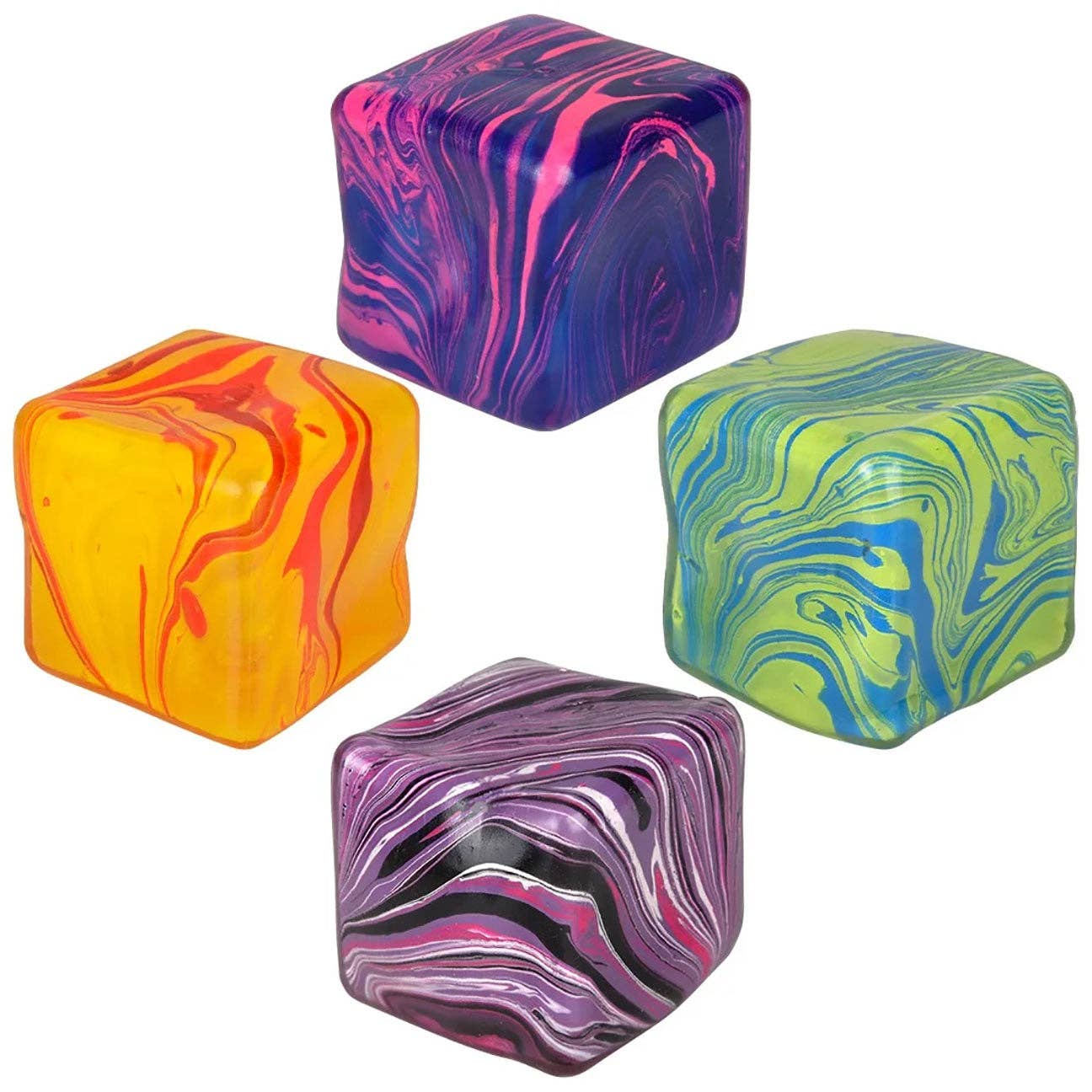 Swirl Marbled Sugar Cube Squishy