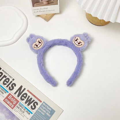 Cute labubu furry headband SPA headband