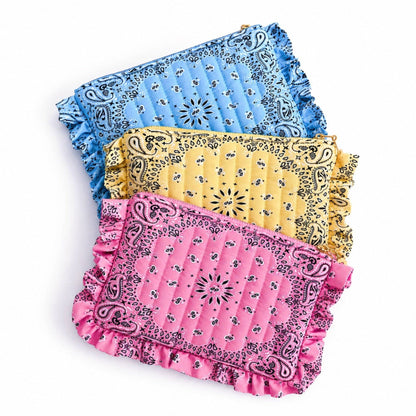 Ellison+Young Bandana Ruffle Everything Pouch, Quilted Cosmetic Case