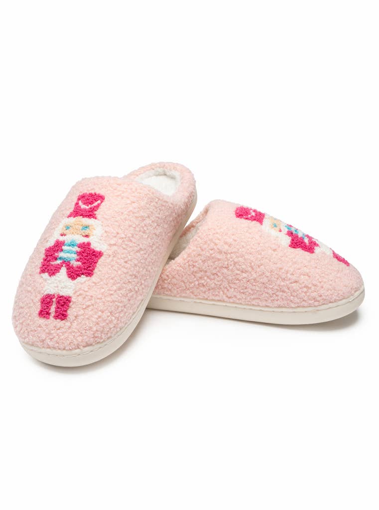 Indoor / Outdoor Slippers - Holiday - Nutcracker - Pink