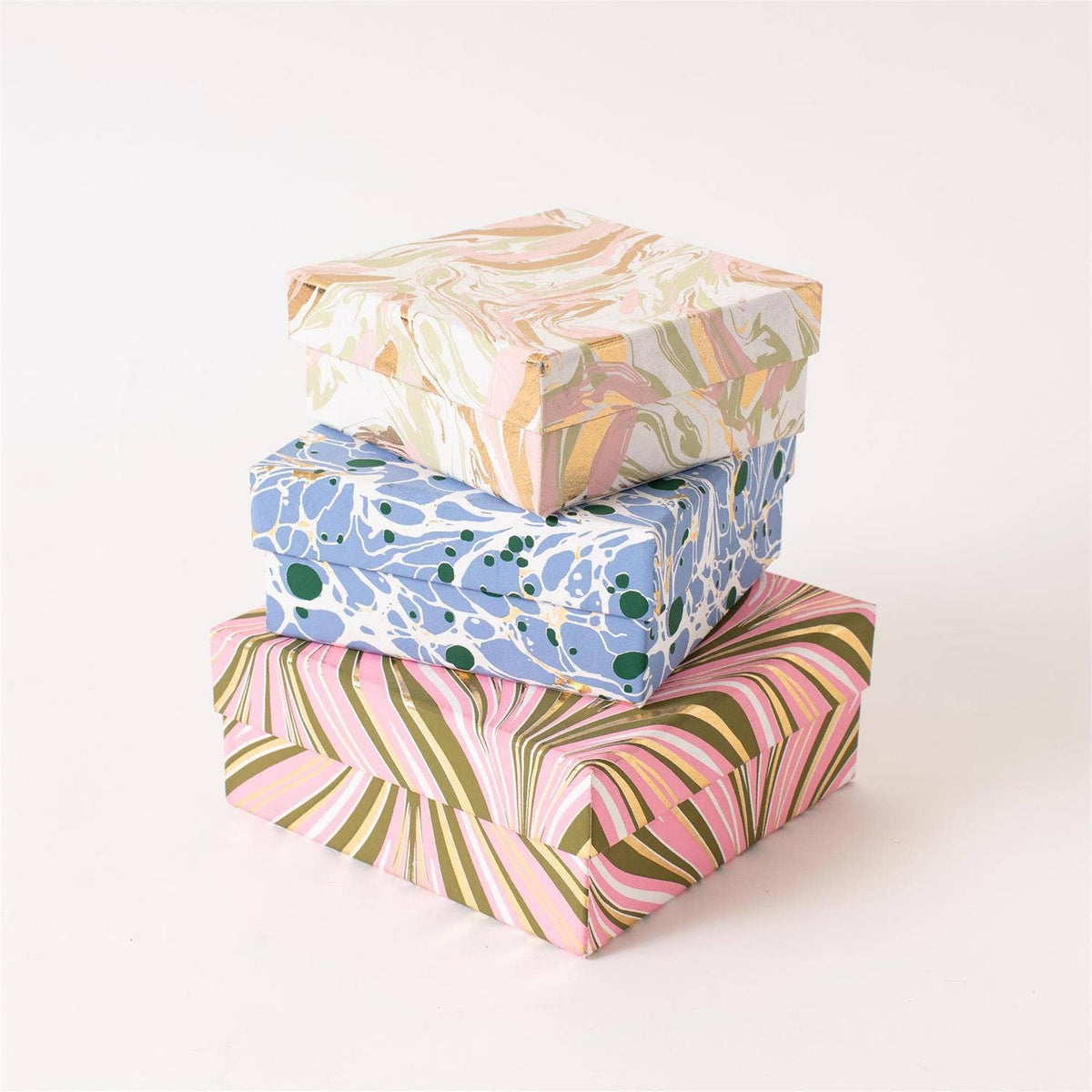 Abstract Brush Premium Gift Boxes (Set/3)(Pk/4) | Gift Wrap