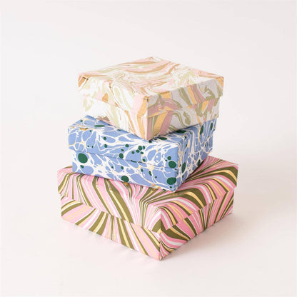 Abstract Brush Premium Gift Boxes (Set/3)(Pk/4) | Gift Wrap