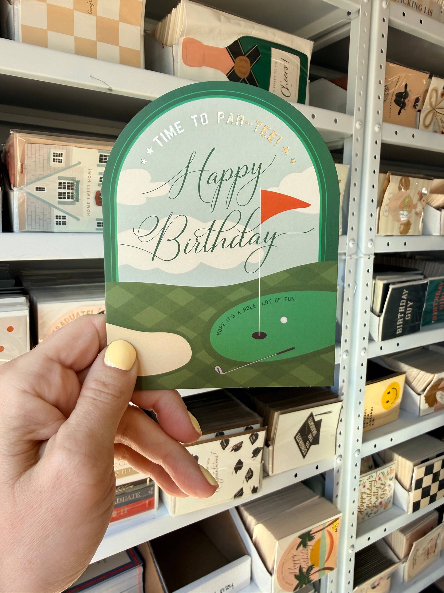 Time to Par-Tee Golf Birthday Arch Greeting Card