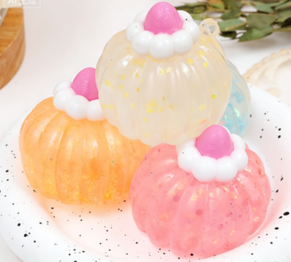 Glitter Crystal Pudding Cake Squeeze Toy-random color