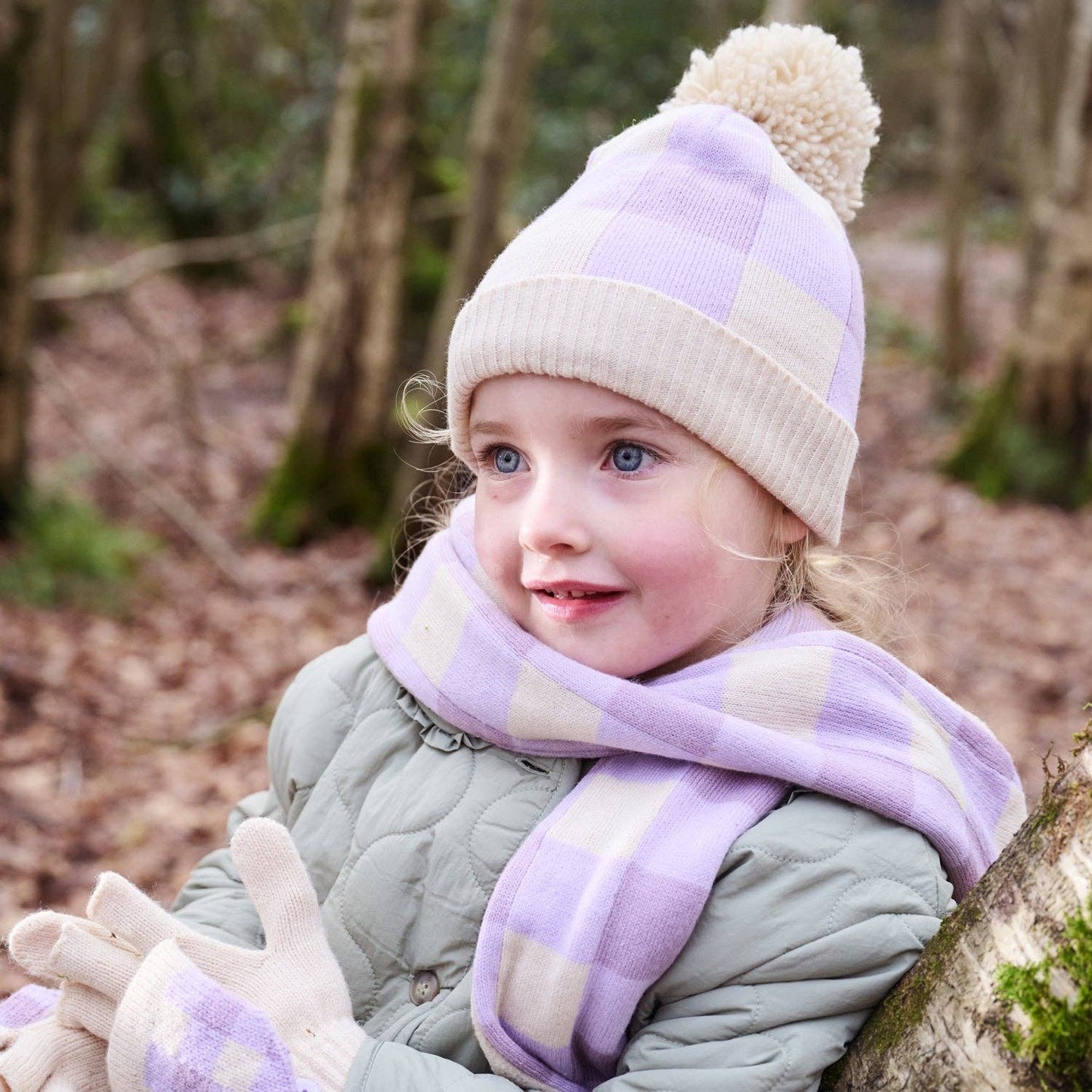 Gingham Knitted Hat 3-6 Years