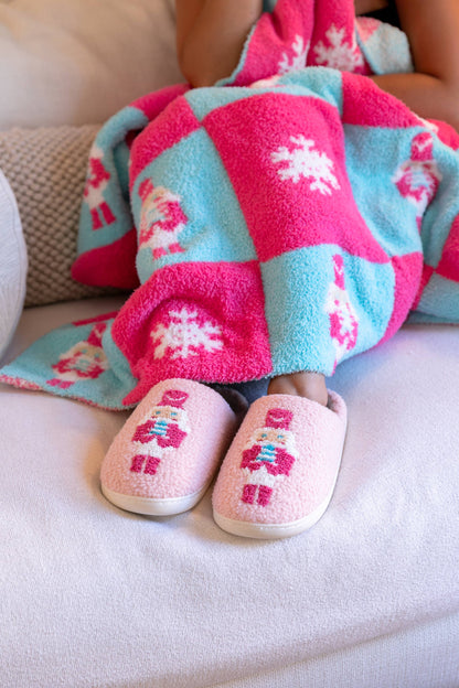 Indoor / Outdoor Slippers - Holiday - Nutcracker - Pink