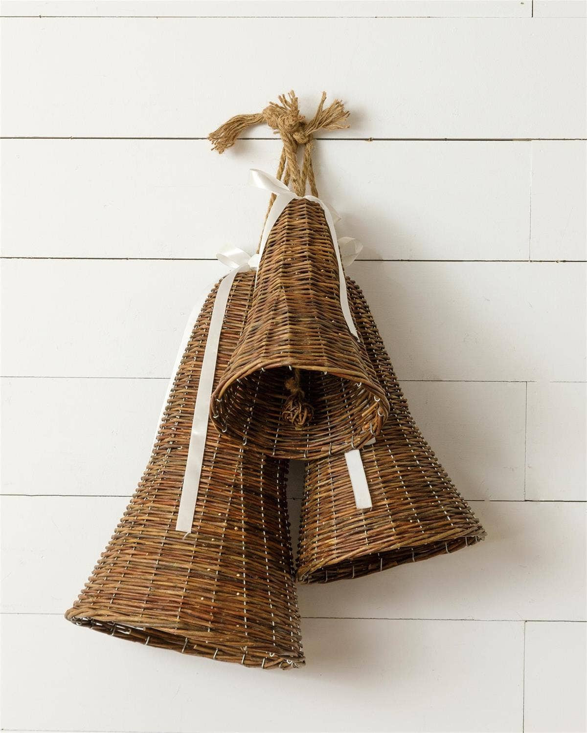 Hanging Wicker Bells (Set Of 03)