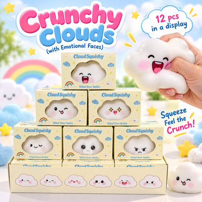 Crunchy Clouds (with Emotional Faces) ASMR Squishy