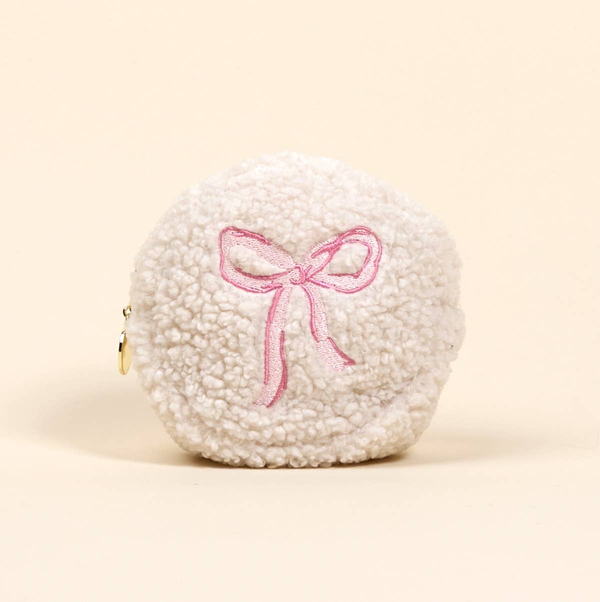 Teddy Pouch–Circle Bow Pink