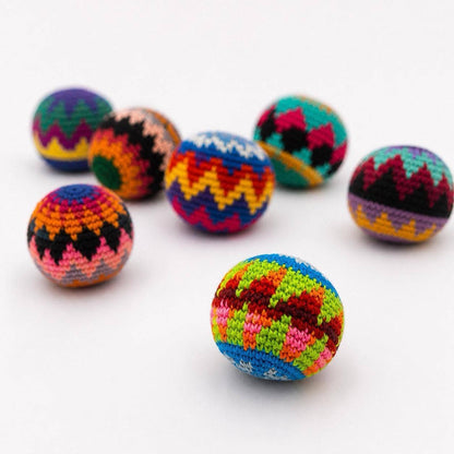 Knit Multicolor Hacky Sack Stress Ball Foot Sack Crochet - Guatemala / Mexico