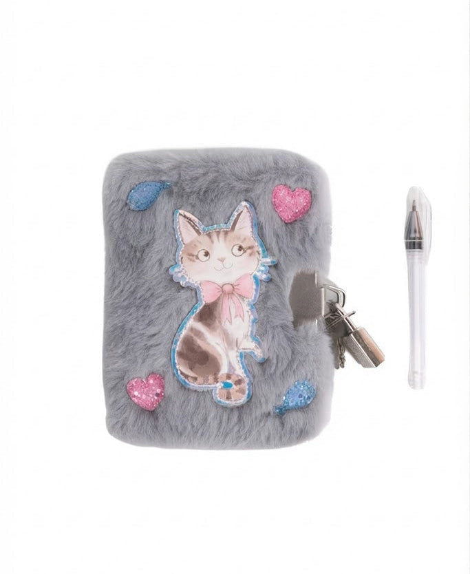 Cuddle Cat Mini Furry Journal w/pen and lock