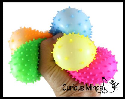 1 Spiky Bumpy Soft Doh Filled 1.7" Stress Ball - Squishy