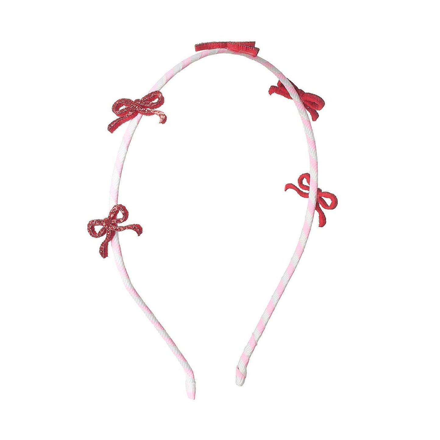 Candy Stripe Glitter Bow Headband
