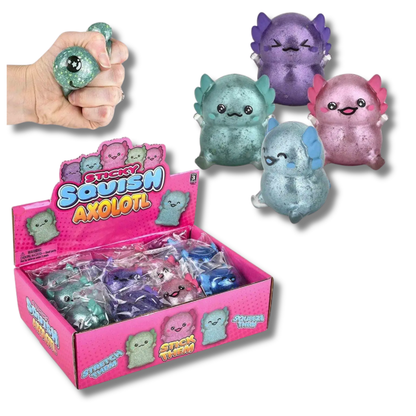 Axolotl Glitter Squishy Sticky Fidget Kids Toys- Assorted