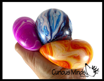 1 Marble Swirl Soft Doh Filled Stretch Ball - Ultra Squishy