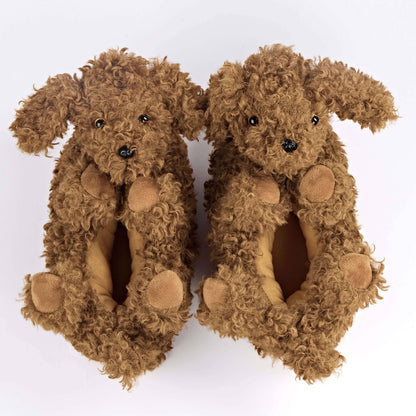 Coco the Doodle | Kid's Funny Animal Plush Non-Slip Slippers