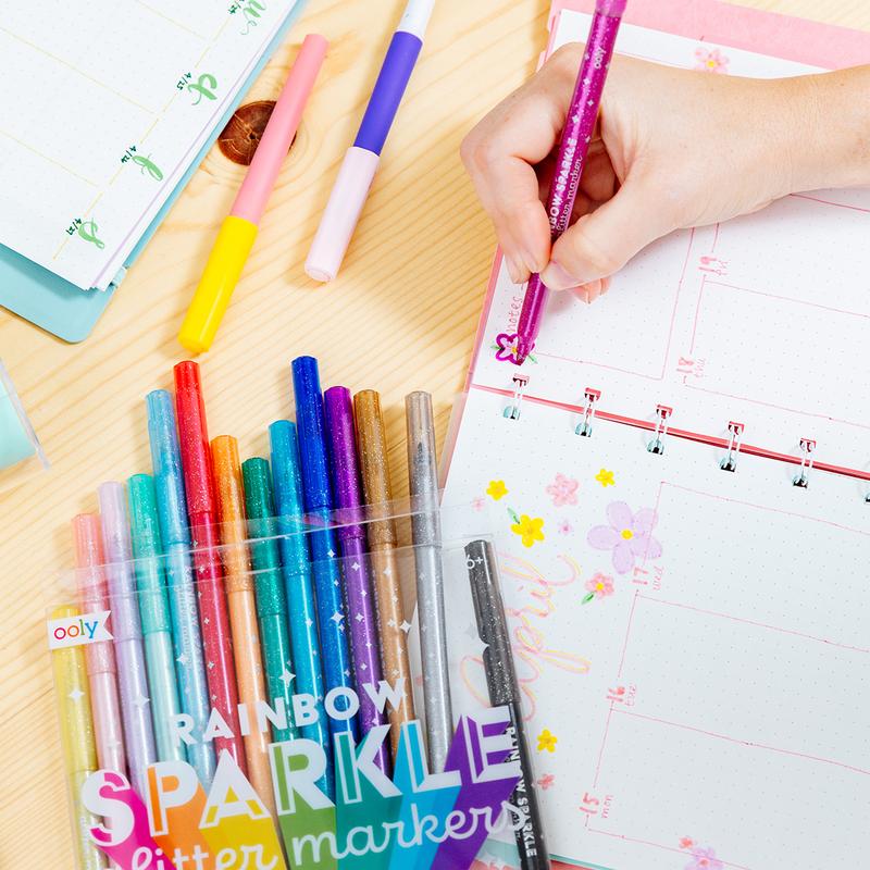 Rainbow Glitter Markers