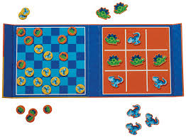 Dino Tic Tac Toe & Checkers Magnetic Games