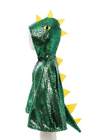 Dragon Toddler Cape Green Metallic 2-3T