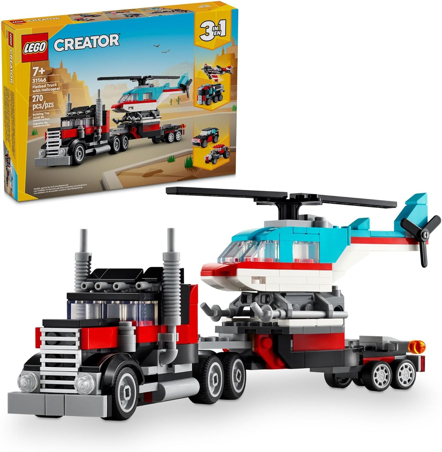 Flatbed Truck & Helicopte