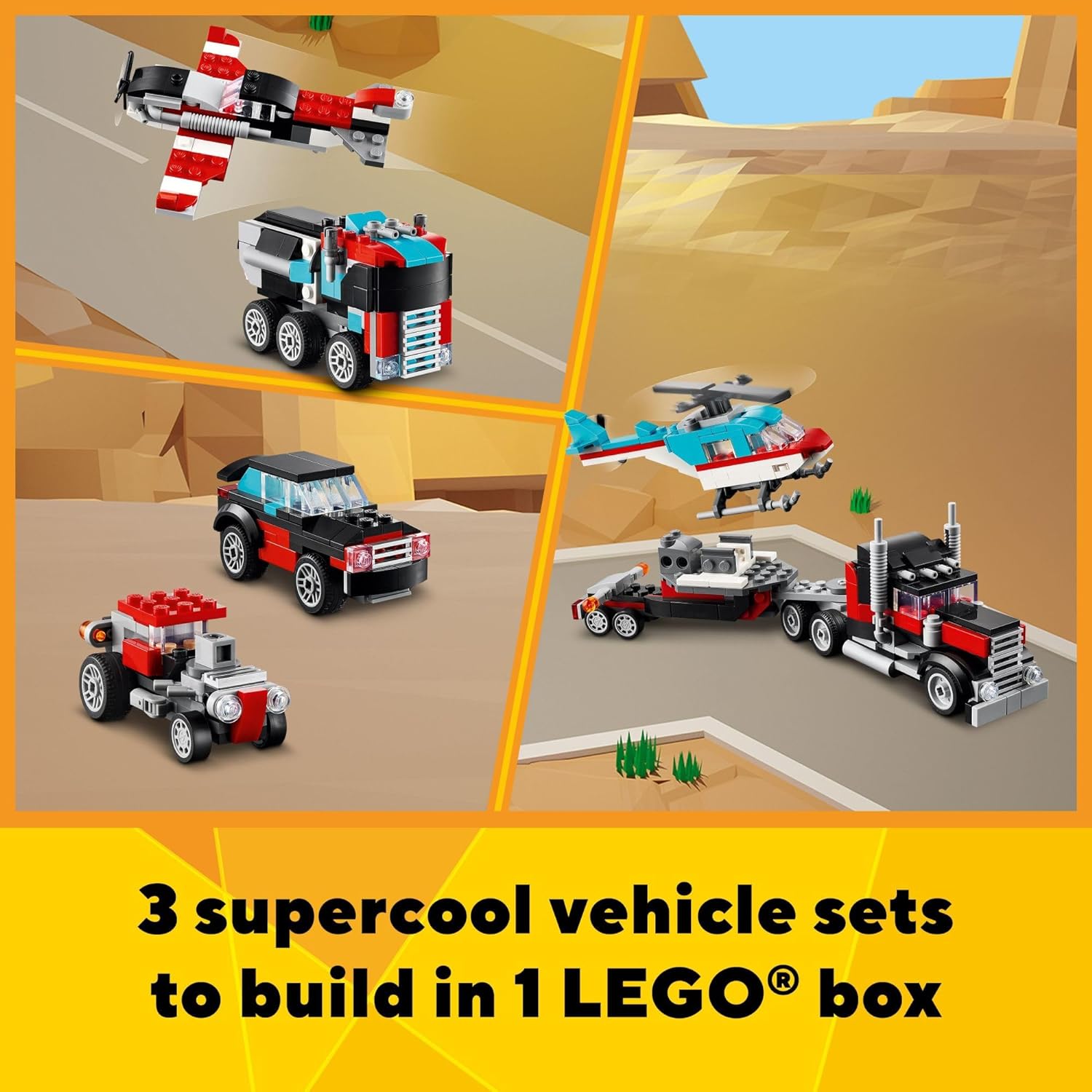 Flatbed Truck & Helicopte