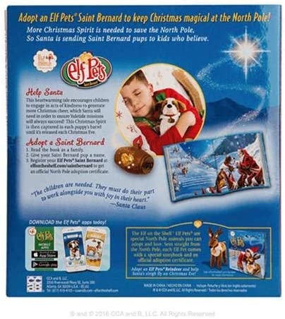 Elf Pets a Saint Bernard