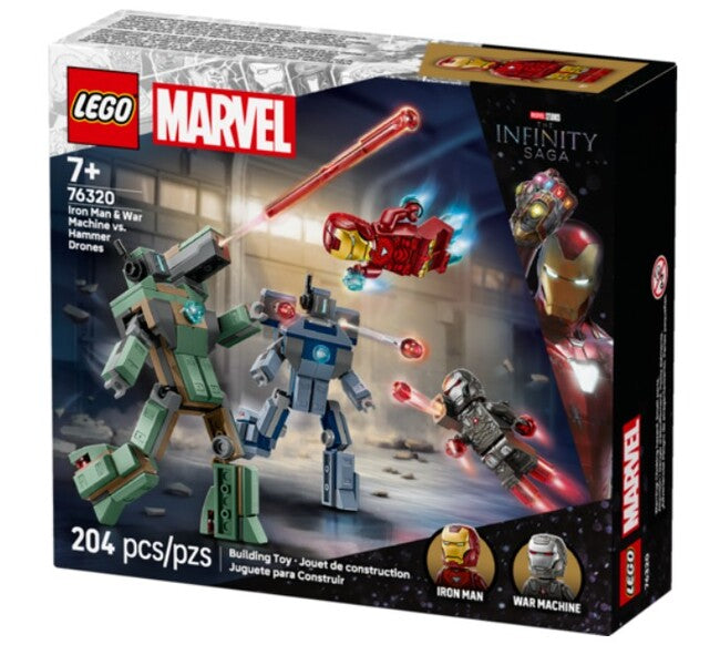 LEGOR Marvel Iron Man & War Machine vs Hammer Drones-1